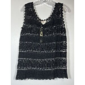 NWT Miss Kelly 1999 M Black Lace Tank Dark Romantic Top Fairy Grunge Witchy Y2K